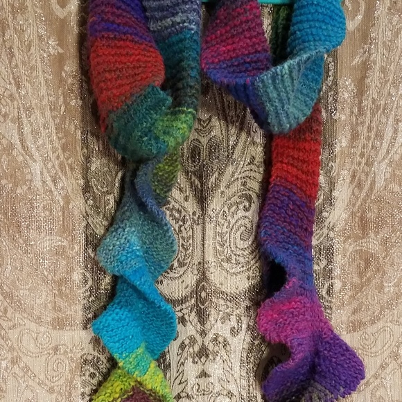 Handmade Long Twisty Rainbow Scarf - Picture 6 of 8